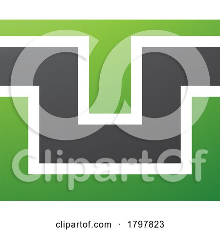 Green and Black Rectangle Shaped Letter U Icon by cidepix