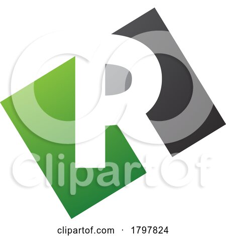 Green and Black Rectangle Shaped Letter R Icon by cidepix