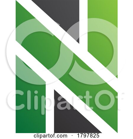 Green and Black Rectangle Shaped Letter N Icon by cidepix