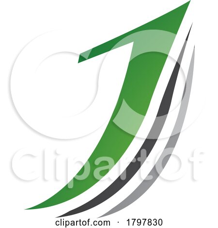 Green and Black Layered Letter J Icon by cidepix
