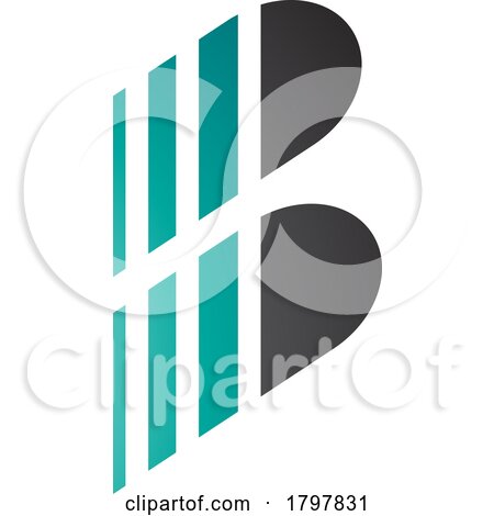 Green and Black Letter B Icon with Vertical Stripes by cidepix