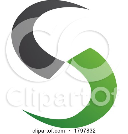 Green and Black Blade Shaped Letter S Icon by cidepix