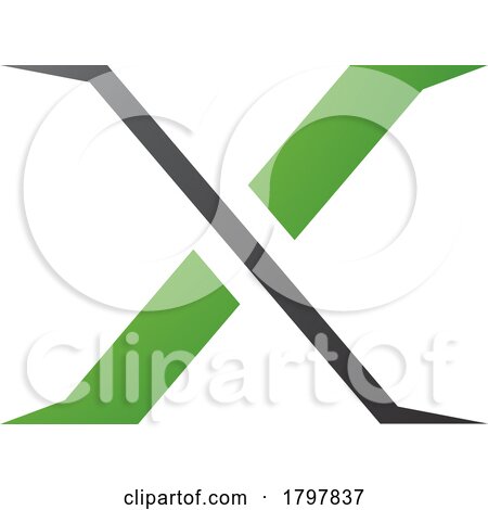 Green and Black Pointy Tipped Letter X Icon by cidepix
