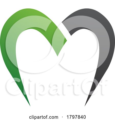 Green and Black Parachute Shaped Letter M Icon by cidepix