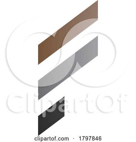 Brown and Grey Letter F Icon with Diagonal Stripes by cidepix