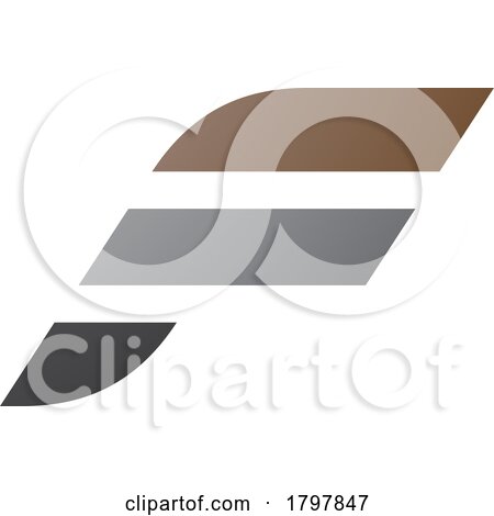 Brown and Grey Letter F Icon with Horizontal Stripes by cidepix