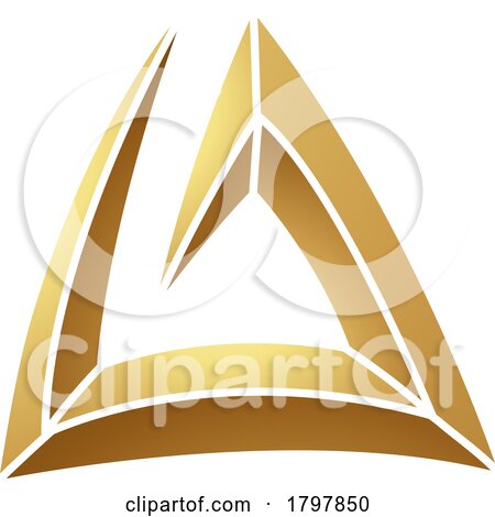 Golden Triangular Spiral Letter a Icon by cidepix