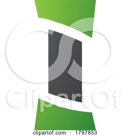 Green and Black Antique Pillar Shaped Letter I Icon by cidepix