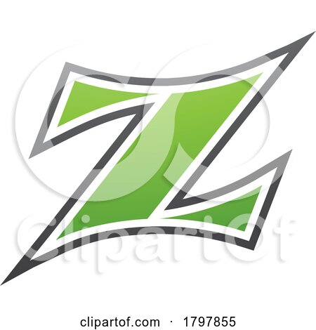 Green and Black Arc Shaped Letter Z Icon by cidepix