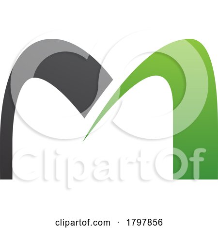 Green and Black Arch Shaped Letter M Icon by cidepix