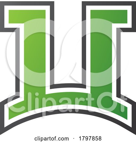 Green and Black Arch Shaped Letter U Icon by cidepix