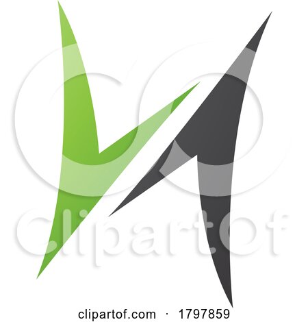 Green and Black Arrow Shaped Letter H Icon by cidepix
