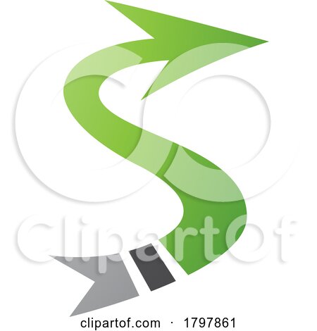 Green and Black Arrow Shaped Letter S Icon by cidepix