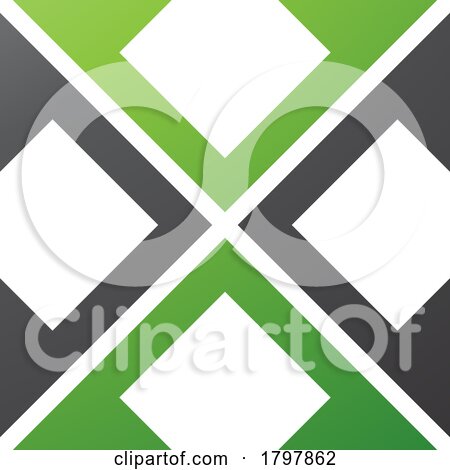 Green and Black Arrow Square Shaped Letter X Icon by cidepix