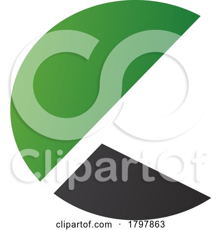 Green and Black Letter C Icon with Half Circles by cidepix