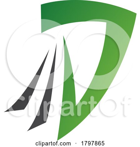 Green and Black Letter D Icon with Tails by cidepix