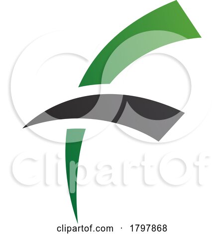 Green and Black Letter F Icon with Round Spiky Lines by cidepix