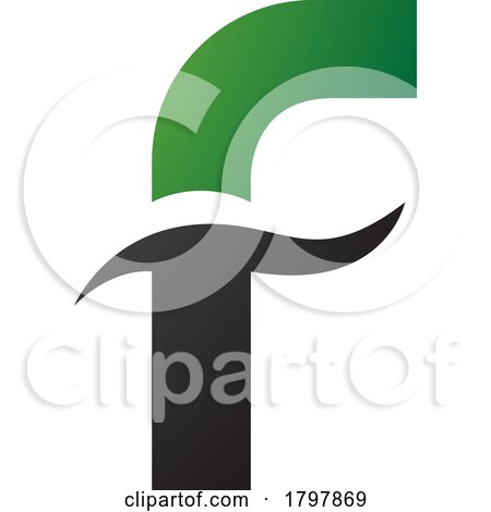 Green and Black Letter F Icon with Spiky Waves by cidepix