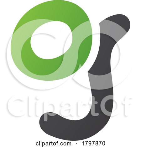 Green and Black Letter G Icon with Soft Round Lines by cidepix