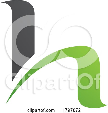 Green and Black Letter H Icon with Round Spiky Lines by cidepix