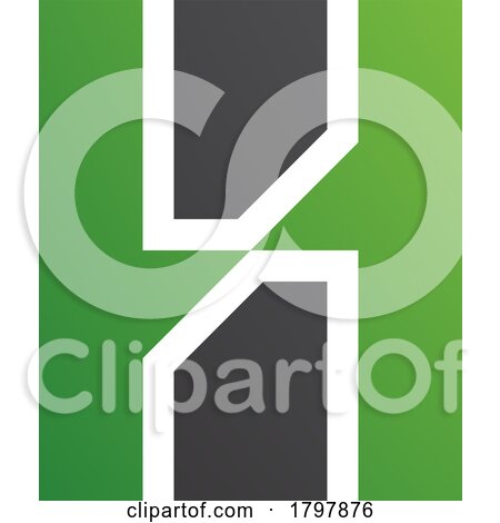 Green and Black Letter H Icon with Vertical Rectangles by cidepix