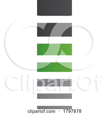 Green and Black Letter I Icon with Horizontal Stripes by cidepix