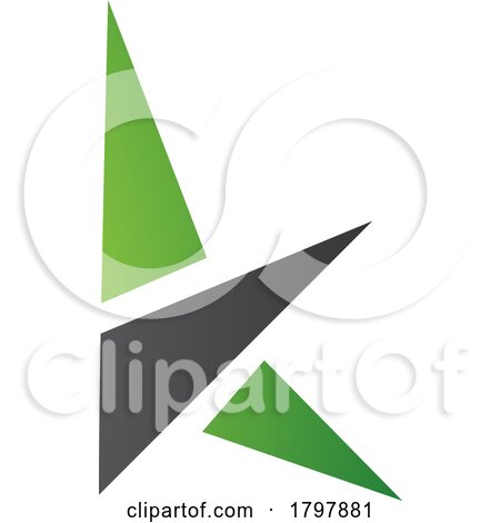 Green and Black Letter K Icon with Triangles by cidepix