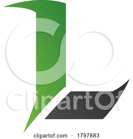 Green and Black Letter L Icon with Sharp Spikes by cidepix