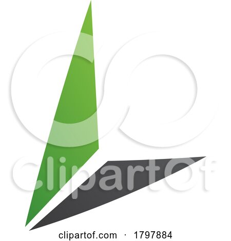 Green and Black Letter L Icon with Triangles by cidepix