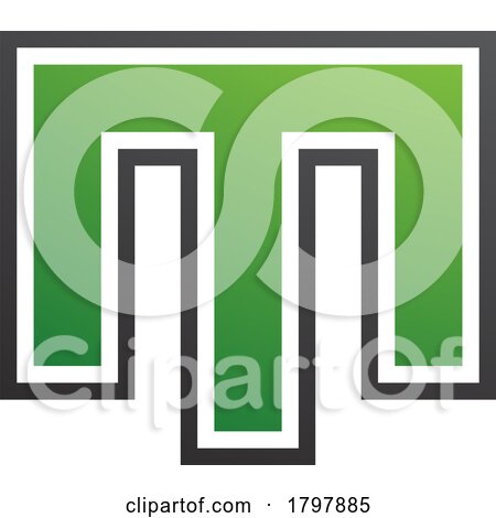 Green and Black Letter M Icon with an Outer Stripe by cidepix