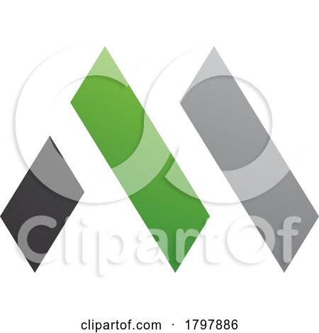 Green and Black Letter M Icon with Rectangles by cidepix