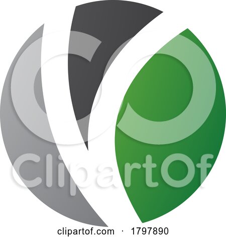 Green and Black Letter O Icon with a V Shape by cidepix