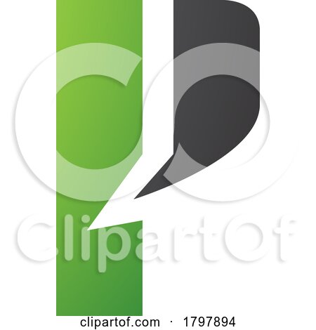 Green and Black Letter P Icon with a Bold Rectangle by cidepix