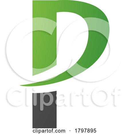Green and Black Letter P Icon with a Pointy Tip by cidepix