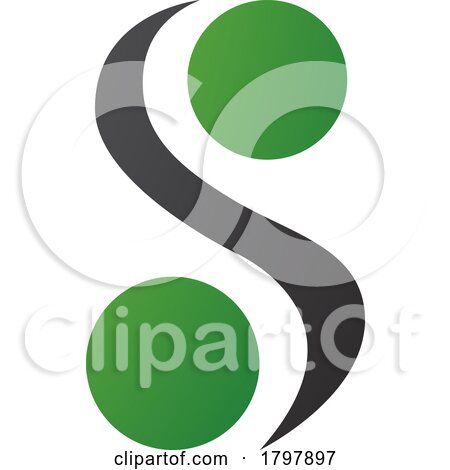 Green and Black Letter S Icon with Spheres by cidepix