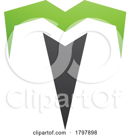 Green and Black Letter T Icon with Pointy Tips by cidepix