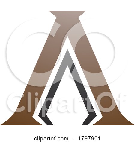 Brown and Black Pillar Shaped Letter a Icon by cidepix