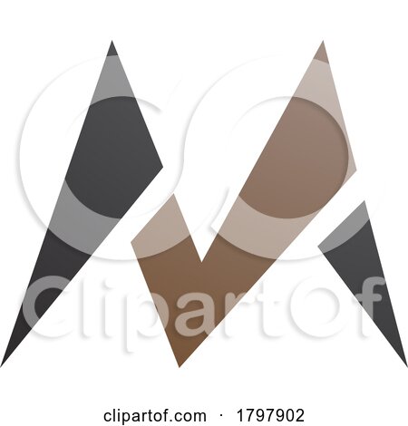 Brown and Black Pointy Tipped Letter M Icon by cidepix