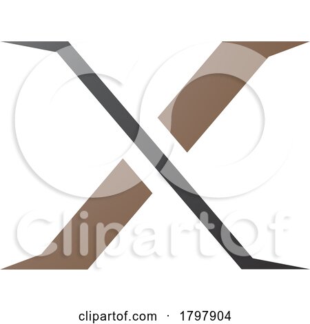 Brown and Black Pointy Tipped Letter X Icon by cidepix