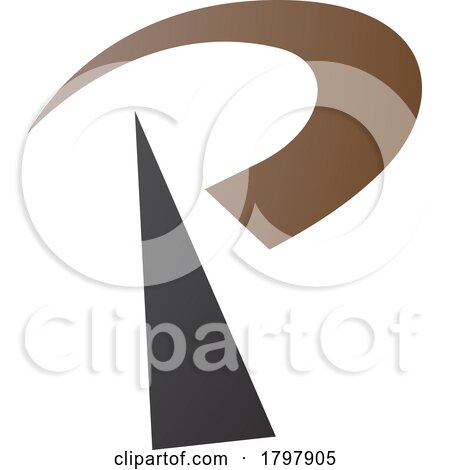 Brown and Black Radio Tower Shaped Letter P Icon by cidepix