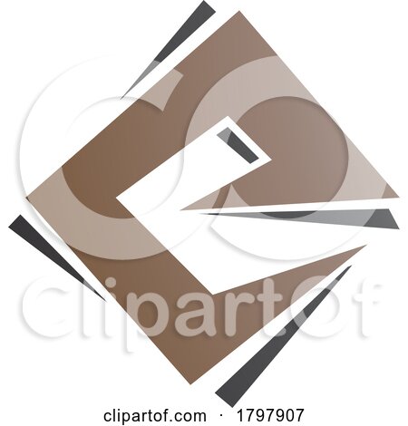 Brown and Black Square Diamond Letter E Icon by cidepix