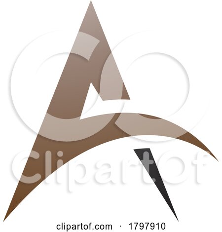 Brown and Black Spiky Arch Shaped Letter a Icon by cidepix