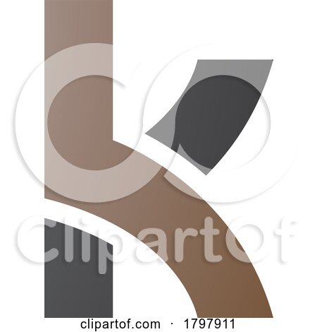 Brown and Black Lowercase Letter K Icon with Overlapping Paths by cidepix