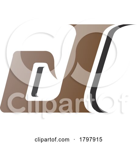 Brown and Black Lowercase Italic Letter D Icon by cidepix