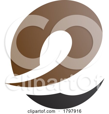 Brown and Black Lowercase Letter E Icon with Soft Spiky Curves by cidepix