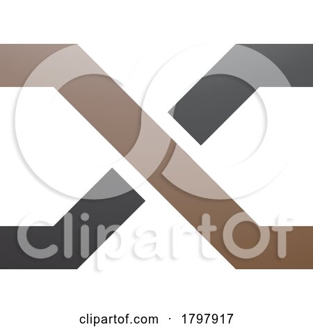 Brown and Black Letter X Icon with Crossing Lines by cidepix