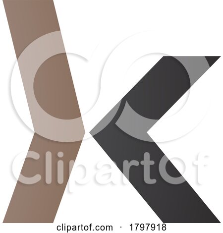 Brown and Black Lowercase Arrow Shaped Letter K Icon by cidepix