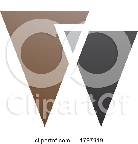 Brown and Black Letter W Icon with Triangles by cidepix