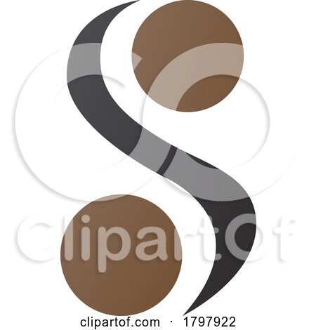 Brown and Black Letter S Icon with Spheres by cidepix