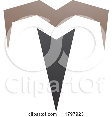 Brown and Black Letter T Icon with Pointy Tips by cidepix
